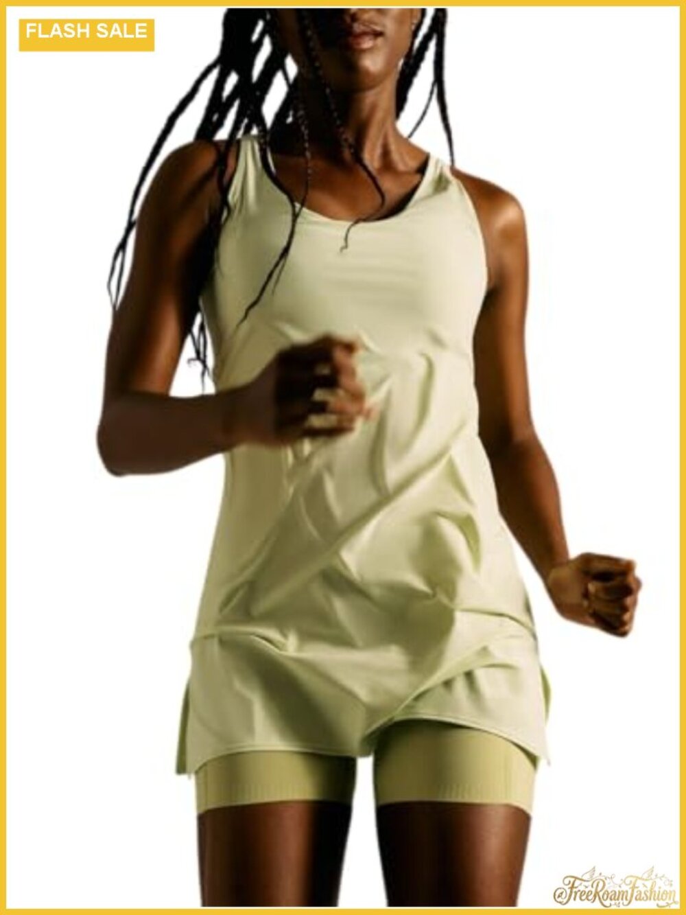 Lightweight Athletic Tennis Dress with Built-in Shorts High Stretch